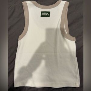 Daily Drills Ribbed Tank Top - Congress and White, size XS/S